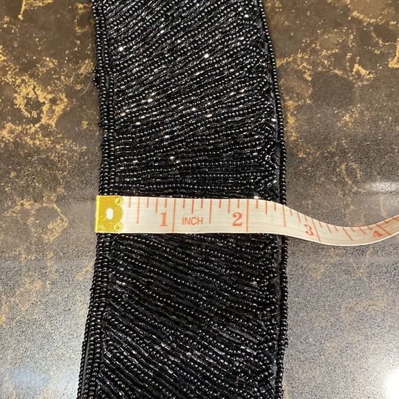 Le Regale Vintage black seed bead Velcro belt 33.5” long! Velcro closure adj. - Picture 6 of 11